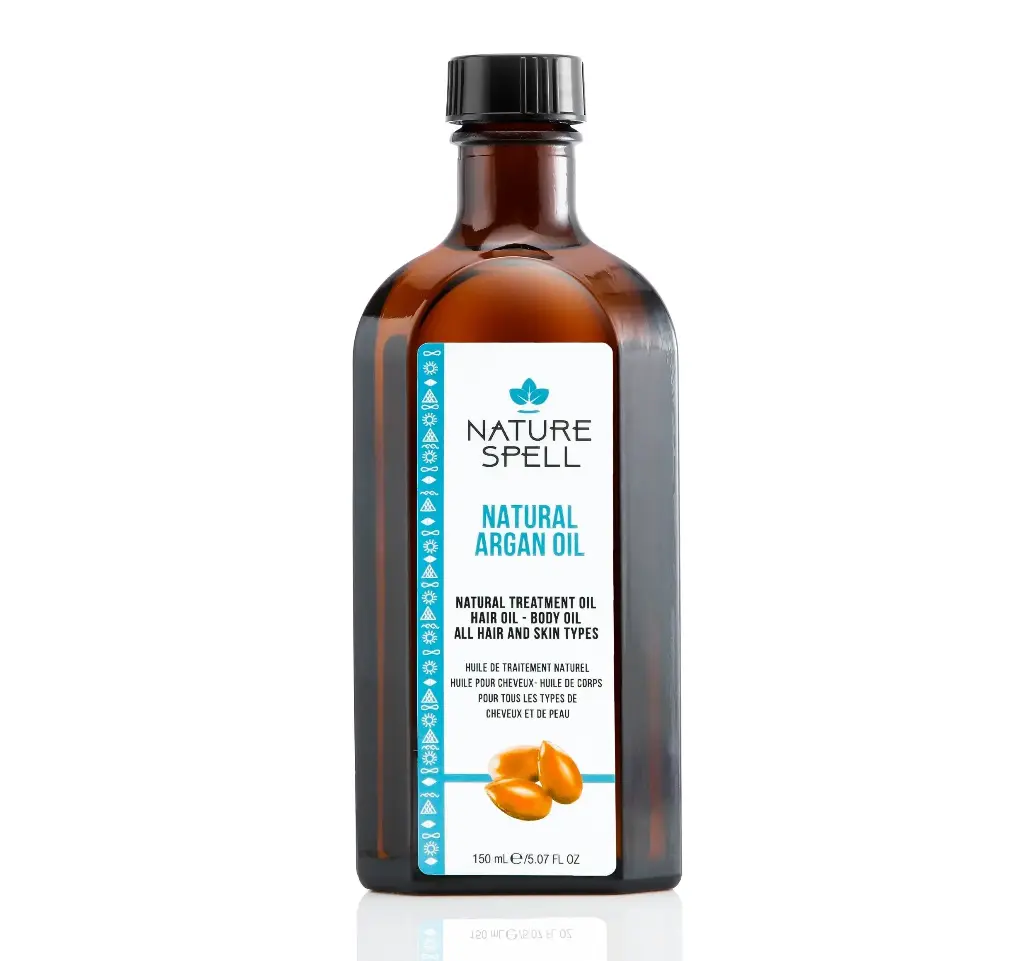 NATURE SPELL - NATURAL ARGAN OIL NATURAL TREATMENT OIL HAIR OIL AND BODY OIL ALL HAIR AND SKIN TYPES 150ML