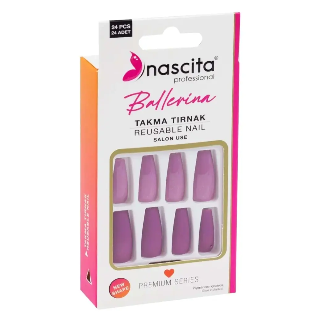 NASCITA - BALLERINA REUSABLE NAIL 24PCS WITH GLUE 157
