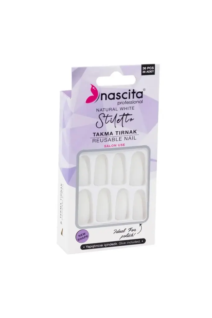 NASCITA - STILETTA REUSABLE NAIL 24PCS WITH GLUE 137