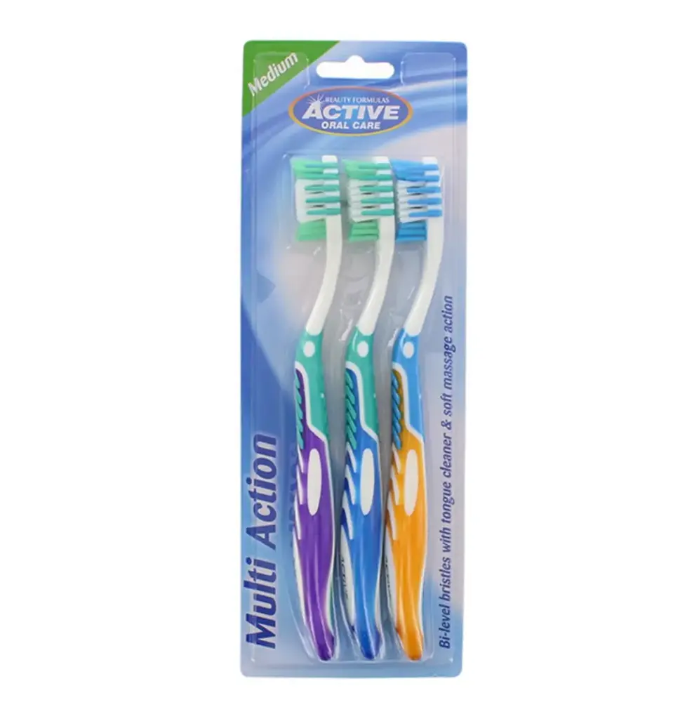 BEAUTY FORMULAS - MULTI ACTION TOOTHBRUSHES 3PCS