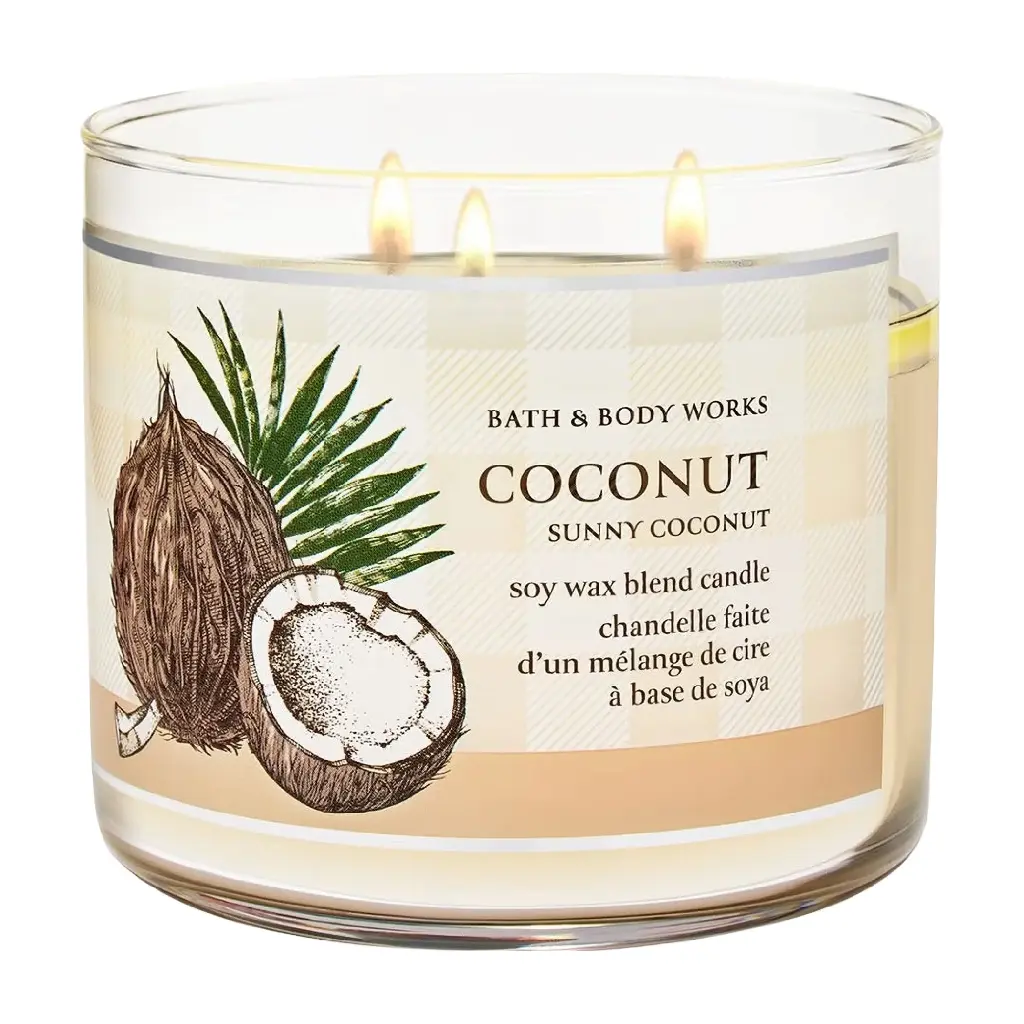 BATH & BODY WORKS - COCONUT SUNNY COCONUT SCENTED CANDLE 411G