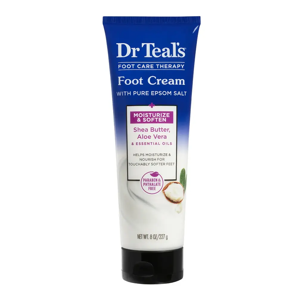 DR TEAL'S - FOOT CREAM WITH PURE EPSOM SALT MOISTURIZE & SOFTEN SHEA BUTTER ALOEVERA & ESSENTIAL OILS 277G