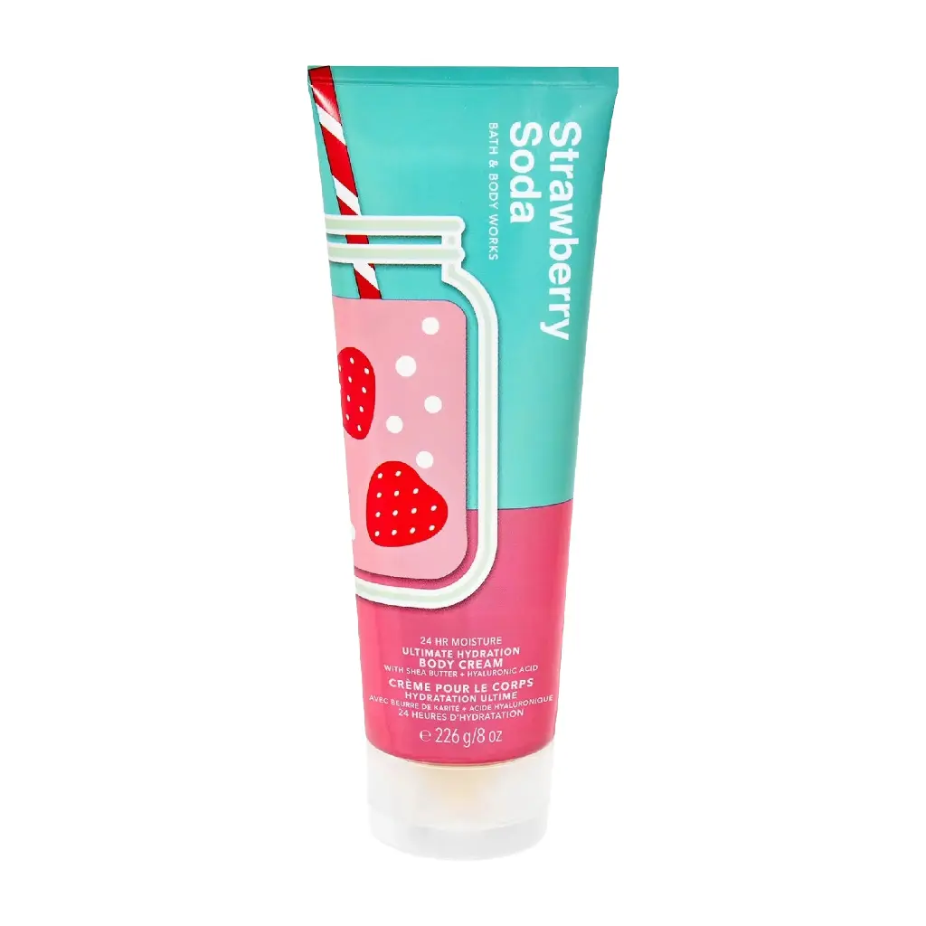 BATH & BODY WORKS - STRAWBERRY SODA 24H MOISTURE ULTIMATE HYDRATION BODY CEARM 226G