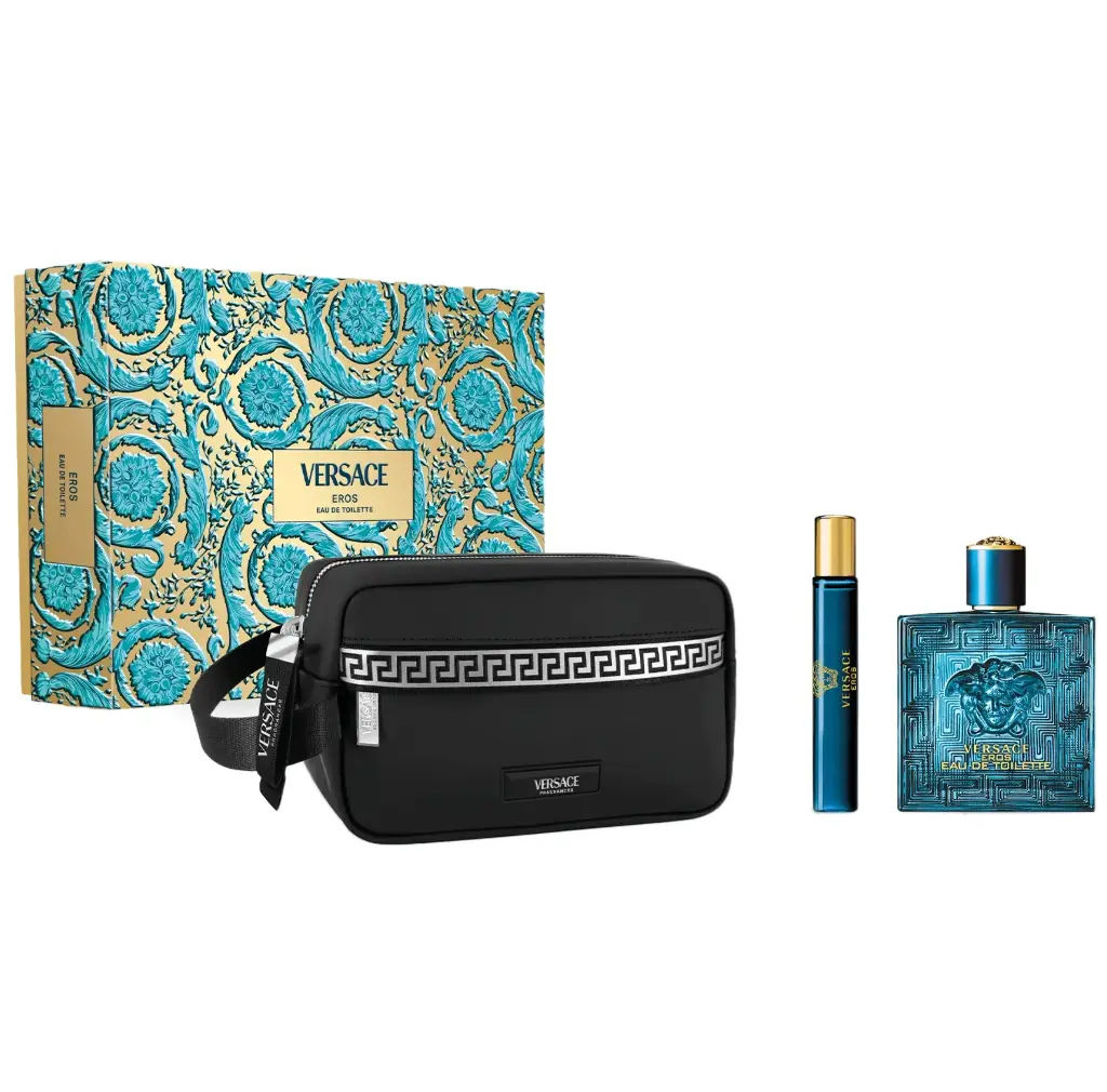 VERSACE - GIFT SET EROS EDT 100ML + 10ML + VERSACE HAND BAG