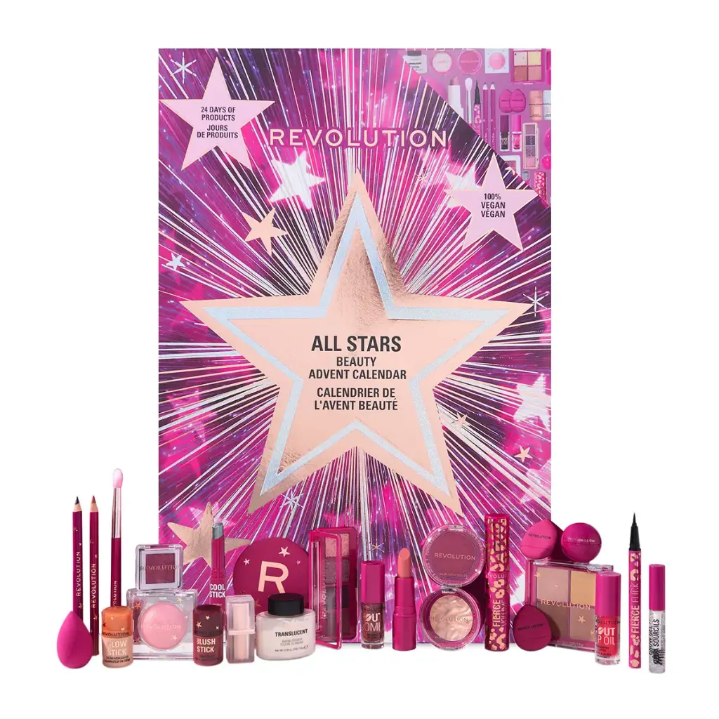 REVOLUTION - ALL STARS BEAUTY MAKEUP ADVENT CALENDAR KIT 24PCS
