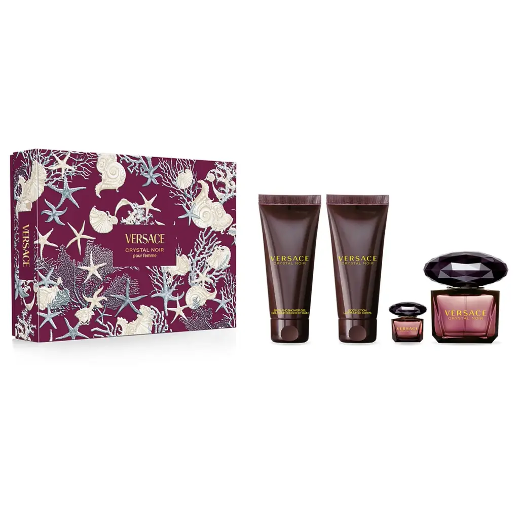 VERSACE - GIFT SET CRYSTAL NOIR EDP 90ML + 5ML + SHOWER GEL 100ML + LOTION 100ML