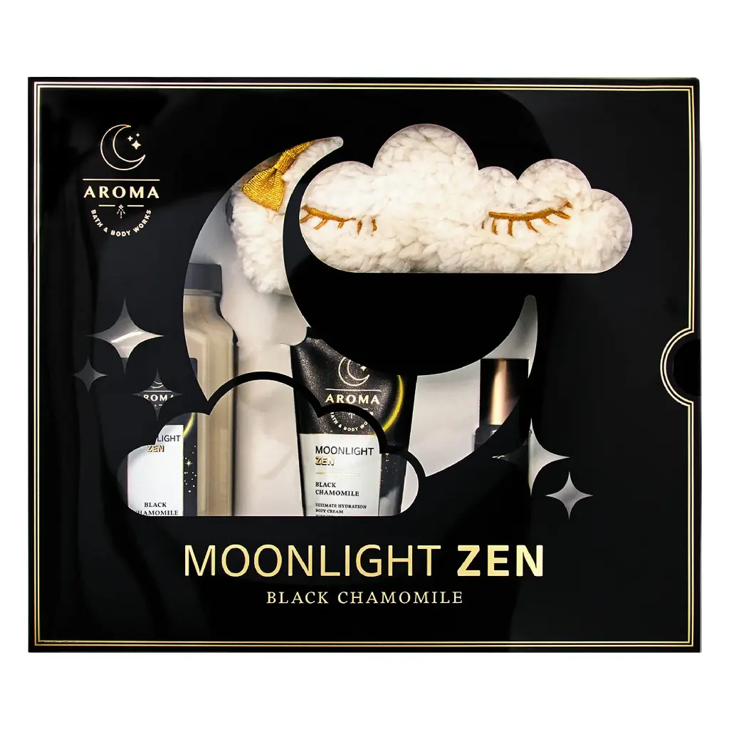 BATH AND BODY WORKS - GIFT SET MOONLIGHT ZEN BLACK CHAMOMILE 4PCS