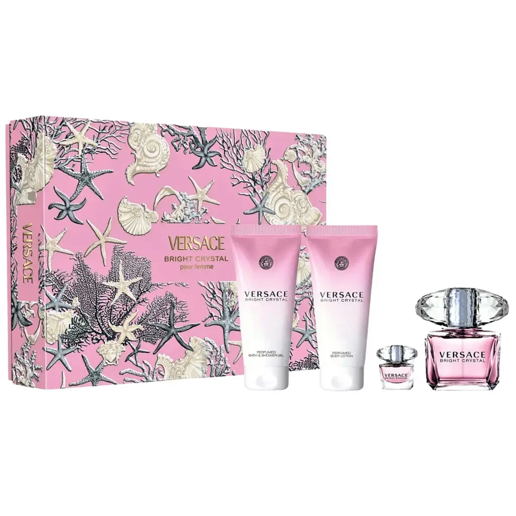VERSACE - GIFT SET BRIGHT CRYSTAL EDT 90ML + 5ML + SHOWER GEL 100ML + LOTION 100ML