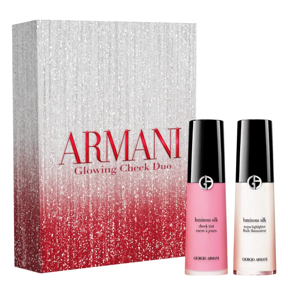  GIORGIO ARMANI - GLOWING CHEEK DUO CHEEK TINT BLUSH 53 BOLD PINK 12ML + ACQUA HIGHLIGHTER 1 HALO 12ML