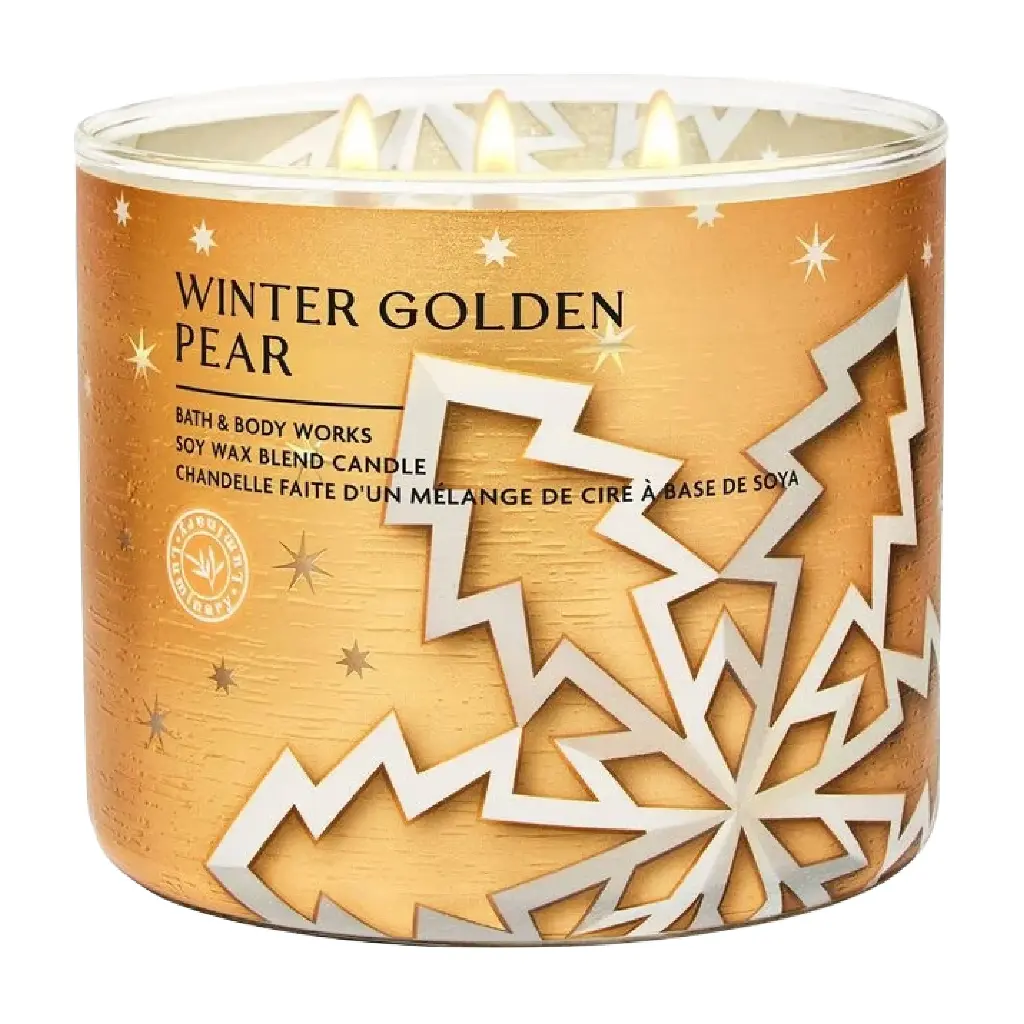 BATH & BODY WORKS - WINTER GLODEN PEAR CANDLE 411G