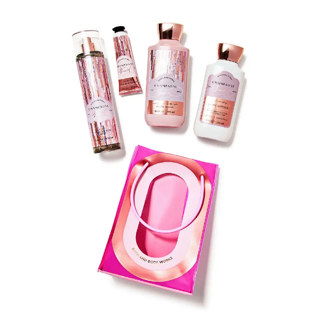 BATH & BODY WORKS - BAG SET CHAMPAGNE TOAST 4PCS