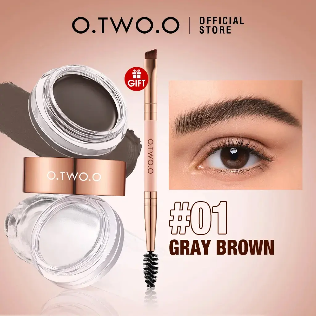 O.TWO.O - FLUFF SHAPING BROW WAX AND BROW CREAM 4.5G + 3.8G + SPOOLIE BRUSH