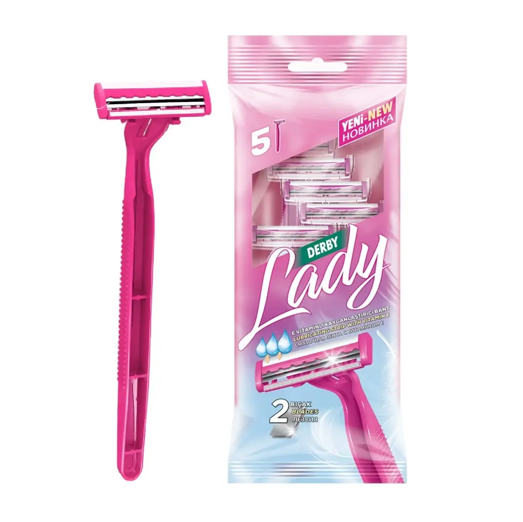 DERBY LADY - 2 BLADE RAZOR PACK 5PCS