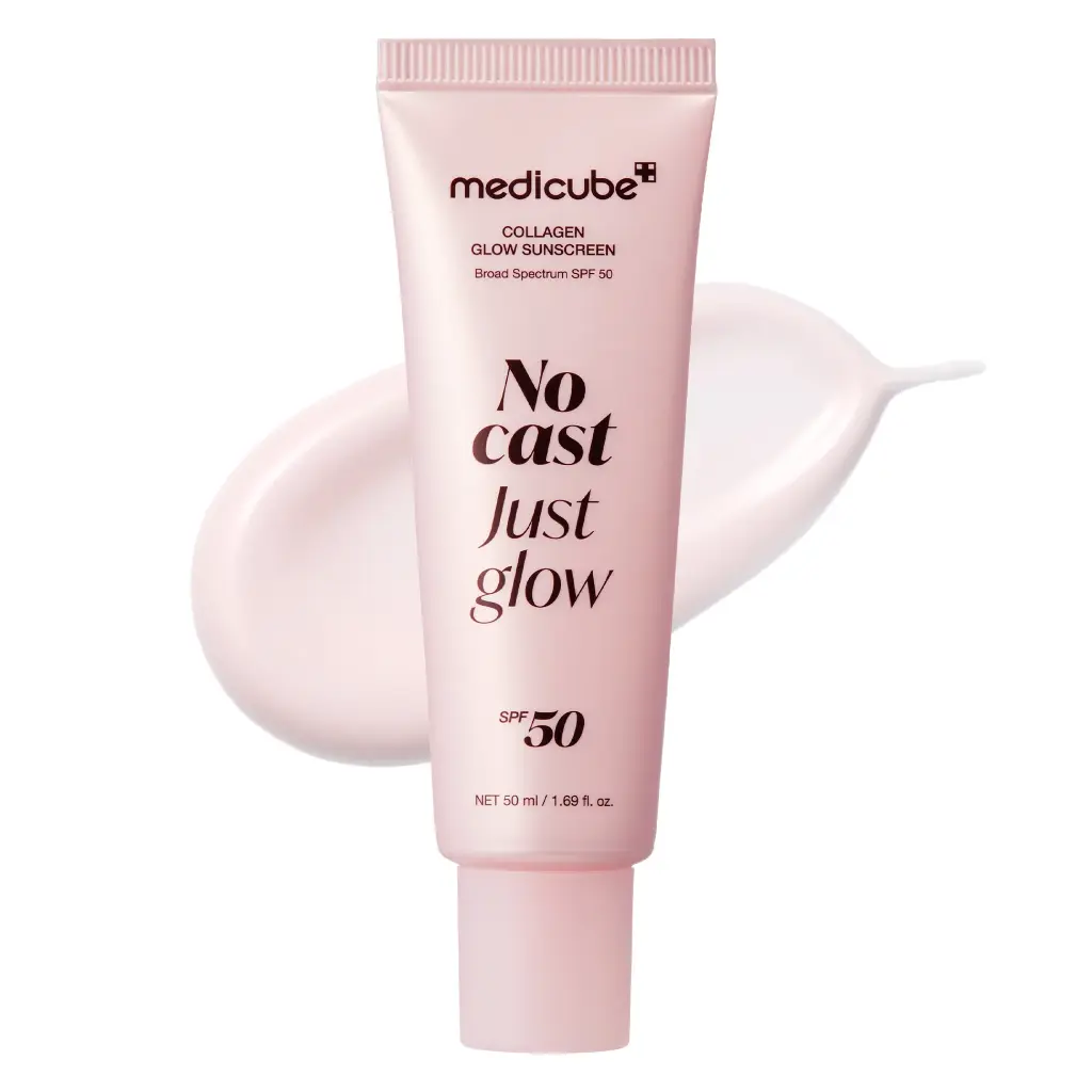 حجم 50 مل SPF50 ميديكوب - واقي شمس كولاجين بدون اثر ابيض بلمسة مشرقة 