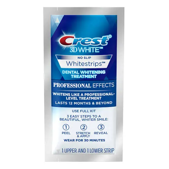 CREST - 3D WHITESTRIPS PROFESSIONAL WHITE LEVELS 20 WHITER IN 3 WEEKS 1 UPPER AND 1 LOWER STRIP
