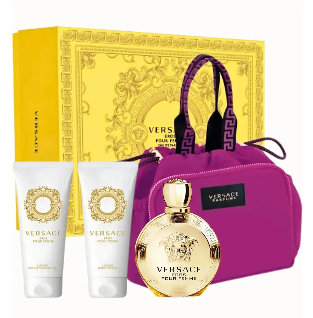 VERSACE - GIFT SET EROS POUR FEMME EDP 100ML + BODY LOTION 100ML + SHOWER GEL 100ML + BAG