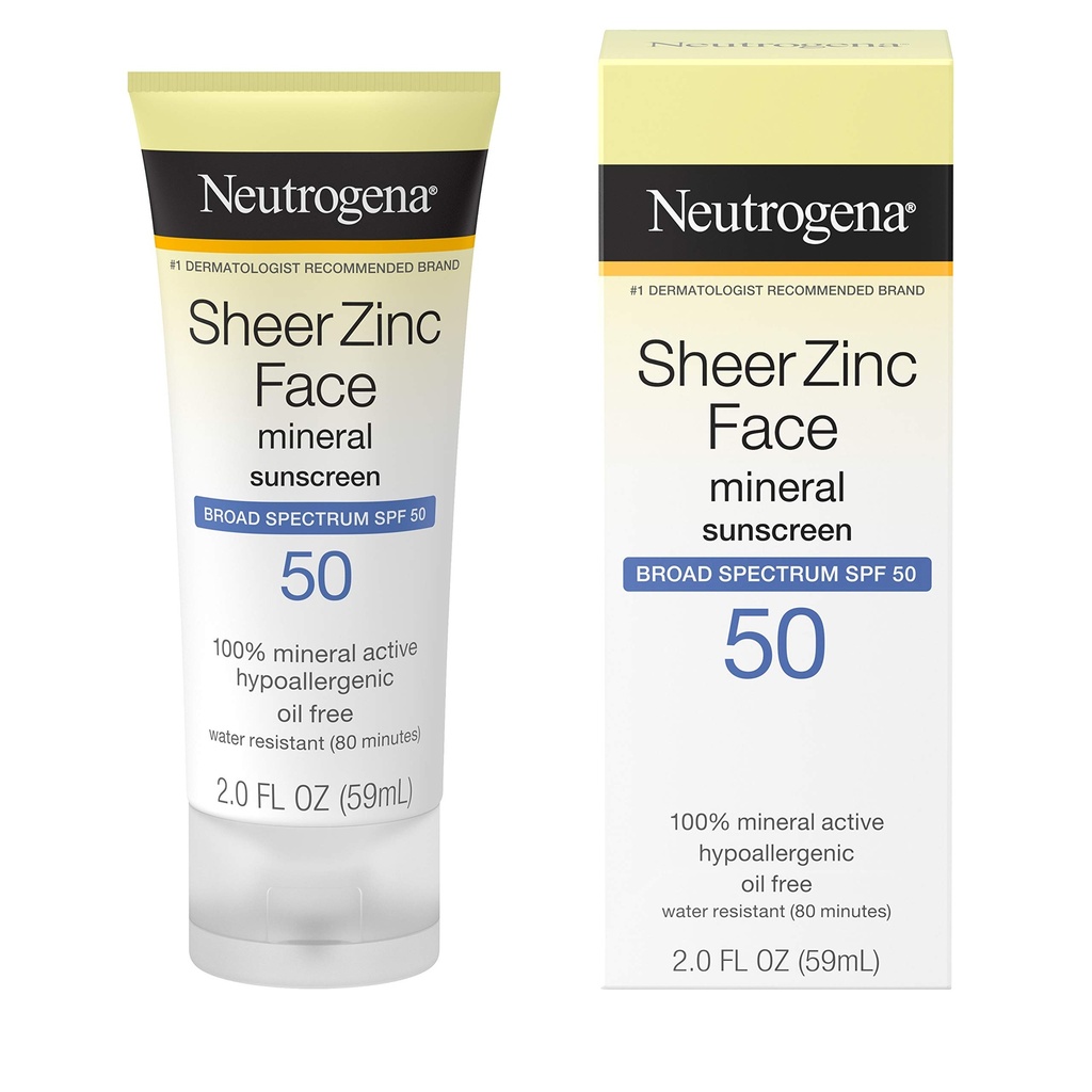 NEUTROGENA - SHEER ZINC FACE MINERAL SUNSCREEN SPF50 59ML