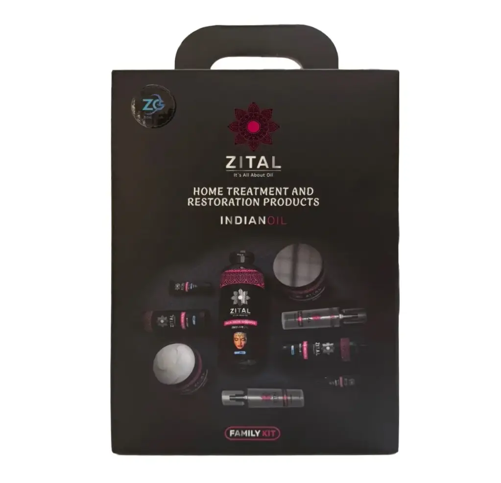 إينديان أويل - طقم علاج منزلي واستعادة حيوية الشعر طقم عائلي 4 قطع
