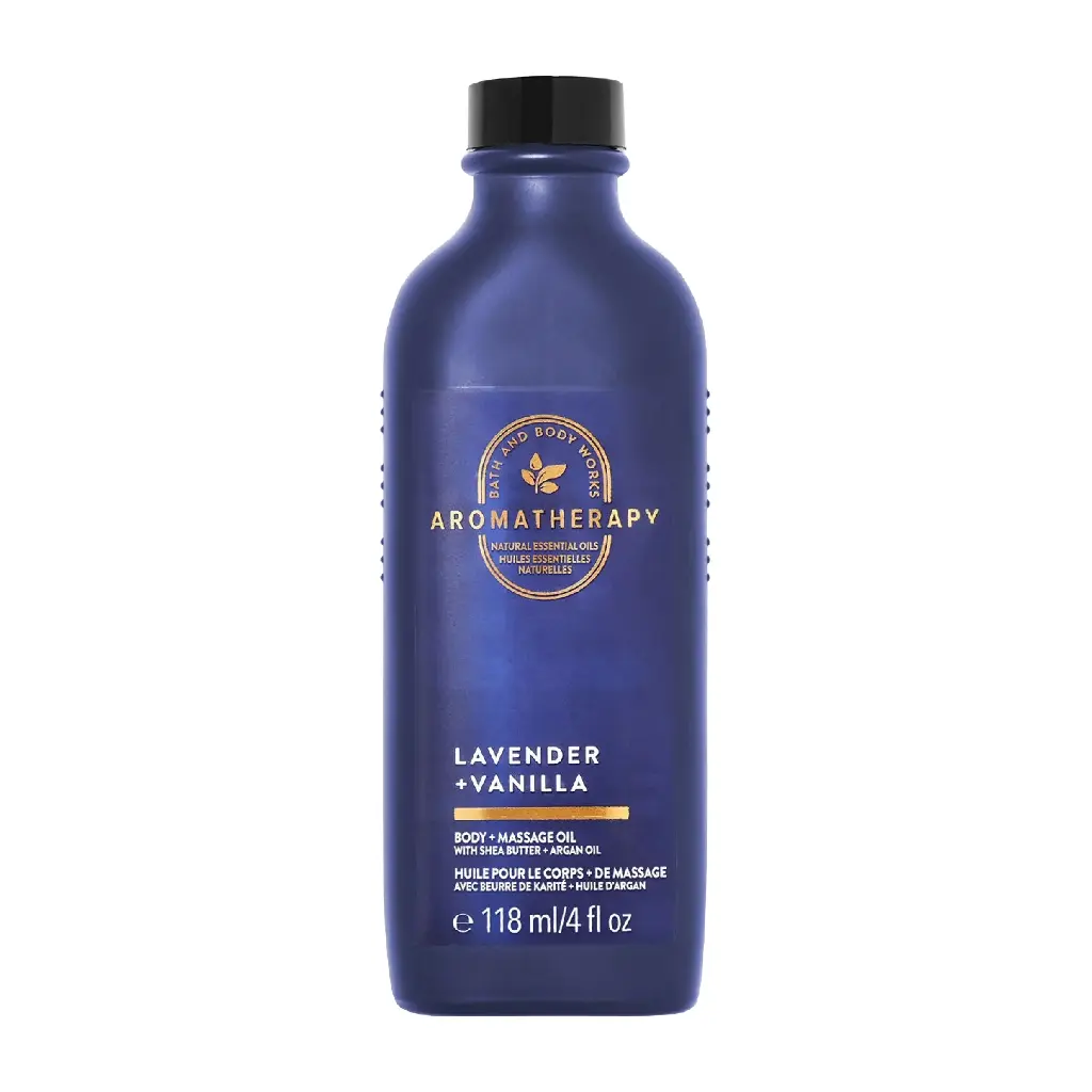 BATH & BODY WORKS - AROMATHERAPY LAVENDER + VANILLA BODY AND MASSAGE OIL 118ML