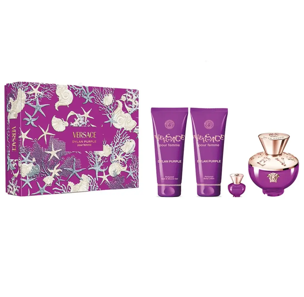 VERSACE - GIFT SET DYLAN PURPLE POUR FEMME EDP 100ML + 5ML + SHOWER GEL 100ML + LOTION 100ML