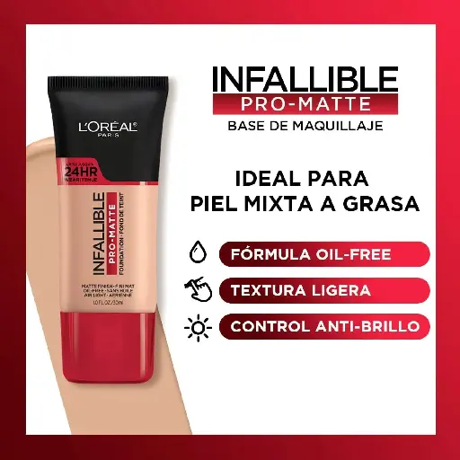 LOREAL - INFALLIBLE PRO-MATTE 24H FOUNDATION 30ML