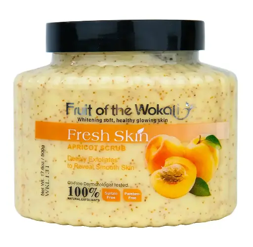 FRUIT OF THE WOKALI - FRESH SKIN APRICOT SCRUB DEEPLY EXFOLIATES 500G