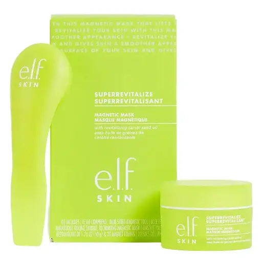 إي إل إف - طقم ماسك مغناطيسي لإزالة الشوائب وتجديد البشرة مع أداة تطبيق (قطعتين)