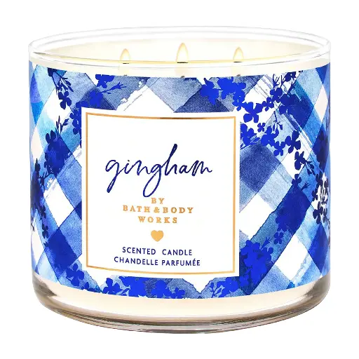 BATH & BODY WORKS - GINGHAM SCENTED CANDLE 411G