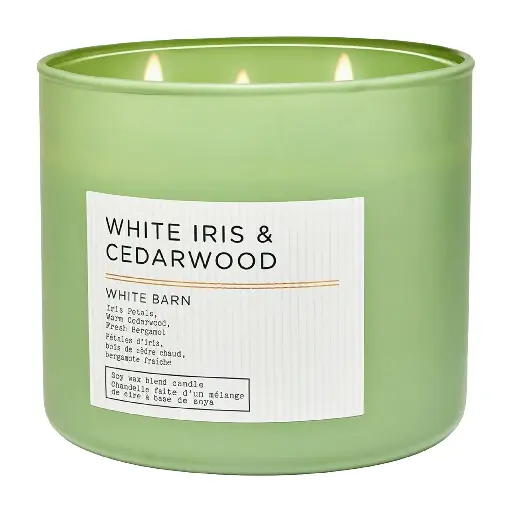 BATH & BODY WORKS - WHITE IRIS & CEDARWOOD SCENTED CANDLE 411G