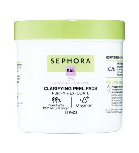 SEPHORA - 9% SALICYLIC ACID + AHA + PHA CLARIFYING PEEL PADS 65PADS